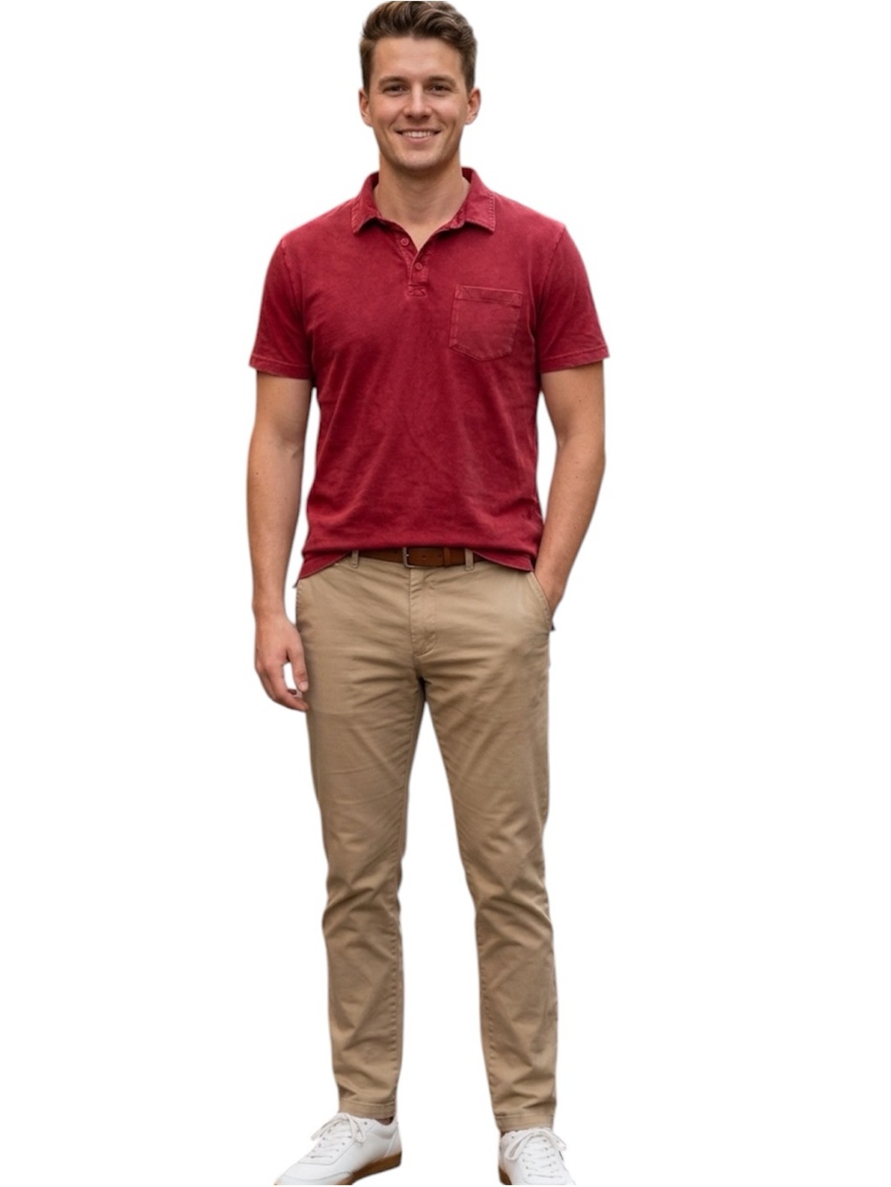 Pact Polo Shirt Organic Cotton Pocket Men’s M Red Sustainable Preppy Casual‎
